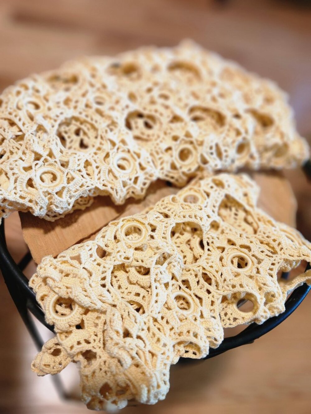 Yellow Crochet Table Runner with Matching Doily